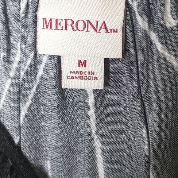 Merona Black & White Scoop Neck Spaghetti Strap Maxi Dress size M - Picture 5 of 6